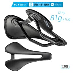 RYET Full Carbon Bicycle Saddle Ultralight 81g/87g Leather Top 7x9mm Carbon Rails 143/155mm for Road MTB Gravel Bike Accessory