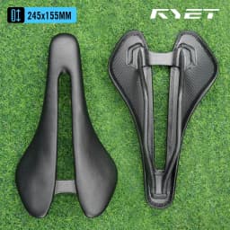 RYET Full Carbon Bicycle Saddle Ultralight 81g/87g Leather Top 7x9mm Carbon Rails 143/155mm for Road MTB Gravel Bike Accessory
