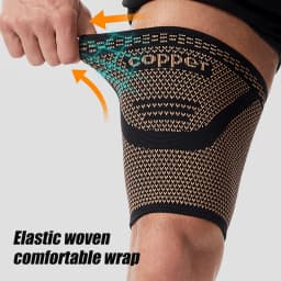 1/2PCS Anti-Slip Copper Thigh Compression Sleeves, Hamstring Support Brace for Men and Women Recovery, Running, Sports, Workout