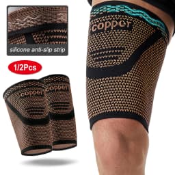1/2PCS Anti-Slip Copper Thigh Compression Sleeves, Hamstring Support Brace for Men and Women Recovery, Running, Sports, Workout