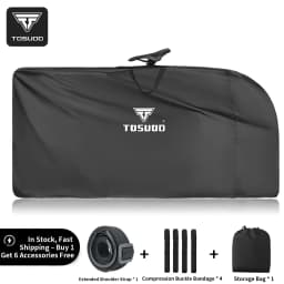TOSUOD Large Opening All-Inclusive Bicycle Travel Bag For Mountain And Road Bikes Free Storage Bag Included Bike Cover