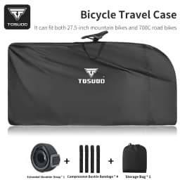TOSUOD Large Opening All-Inclusive Bicycle Travel Bag For Mountain And Road Bikes Free Storage Bag Included Bike Cover
