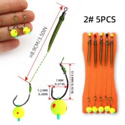 ZYZHE 5pcs/Bag Carp Fishing Rigs Size 2# 4# 6# 8# With Float Ball Reverse Bottom Fishing Bait Rigs Carp Fishing Hair Rigs
