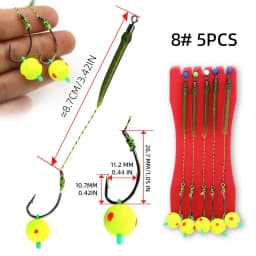 ZYZHE 5pcs/Bag Carp Fishing Rigs Size 2# 4# 6# 8# With Float Ball Reverse Bottom Fishing Bait Rigs Carp Fishing Hair Rigs
