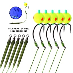 ZYZHE 5pcs/Bag Carp Fishing Rigs Size 2# 4# 6# 8# With Float Ball Reverse Bottom Fishing Bait Rigs Carp Fishing Hair Rigs