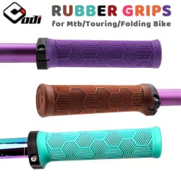 ODI Rubber Bicycle Grips 22mm Set Ergonomic MTB Handlebar Grips for Dirt Pit BMX And Mountain Bike in Purple Brown Pink Black