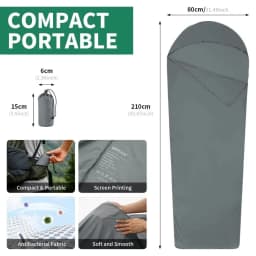 Portable Sleeping Bag Inner Liner Single Size Nylon Material Camping Sheet Warm Design Ultralight Hiking Sleeping Bag Hotel Stay