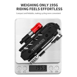 TOSUOD 1/4" Two-Way Ratchet Wrench Set, Mini Ratchet & Quick Connect Rods, Foldable Bicycle Repair Kit, S2 Bits & Tire Levers