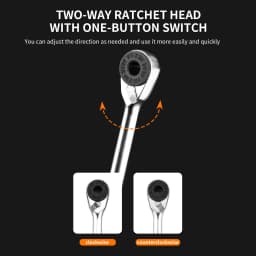 TOSUOD 1/4" Two-Way Ratchet Wrench Set, Mini Ratchet & Quick Connect Rods, Foldable Bicycle Repair Kit, S2 Bits & Tire Levers