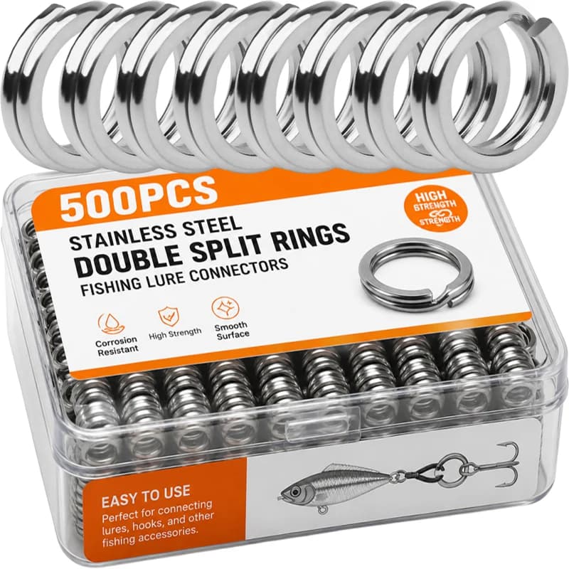 Heavy Duty Terminal Tackle Fishing Connection Ring Accessories Stainless Steel Fishing Split Rings Lure Connection Ring Set