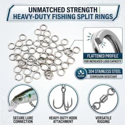 Heavy Duty Terminal Tackle Fishing Connection Ring Accessories Stainless Steel Fishing Split Rings Lure Connection Ring Set