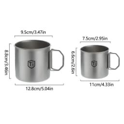 Ultralight Titanium Coating Cup Water Cup Mug Foldable Handle Outdoor Portable Camping Picnic Beaker Coffee Cup Kitchen