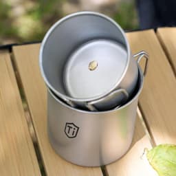 Ultralight Titanium Coating Cup Water Cup Mug Foldable Handle Outdoor Portable Camping Picnic Beaker Coffee Cup Kitchen