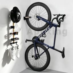 A1 Wall Mount Cycling Storage Rack Helmet Holder Sunglasses Shoes Wooden Bracket Cartridge Bike Garage Bicycle Gear Organizer