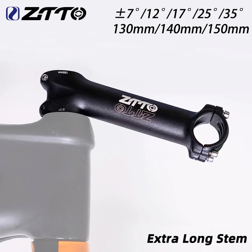 ZTTO 130 140 150mm Extra Long Bike Stem Aluminum Alloy 31.8mm Bicycle Handlebar Stem for Fixgear Track Bike Road Bike