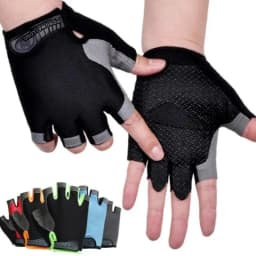 1Pair Gym Gloves Fingerless Gloves Anti-Slip Shock-Absorbing Gloves Sports Gloves for Training Lifting Weight Cycling