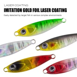 2Pcs Mini Metal Jig Fishing Lure 1.5g 3.8g 5.5g Small Bait with Feather Hook Laser Coating Spoon Trout Bass Freshwater Fishing