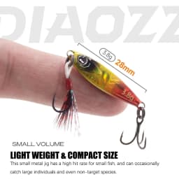 2Pcs Mini Metal Jig Fishing Lure 1.5g 3.8g 5.5g Small Bait with Feather Hook Laser Coating Spoon Trout Bass Freshwater Fishing