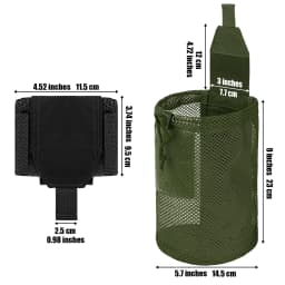 Tactical Molle Mesh Dump Pouch, Lightweight Compact Drawstring Foldable Recovery Mag Tool Pack, EDC Drop Storage Belt Bag