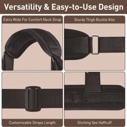 Yoga Leg Stretch Strap Adjustable Multi Loops Hamstring Band for Pilates Physical Therapy Flexibility Training