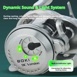 Lizard Fishing BOKI DC Round Baitcaster Electronic Brake Micro Casting Reel Anti-Rust Stream Baitcasting Fishing Reel