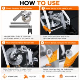 Bike Disc Brake Mount Facing Tool Kit 100/142mm Axle Bicycle Frame Brake Tab Alignment Tool for MTB Road Bike Fit Carbon Frames