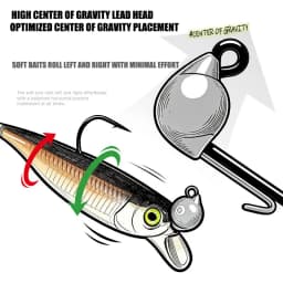 5Pcs Jig Head Hooks 0.9g 1.3g 1.8g 2.7g Midosto Series Wobble Mustad Hook Lead Jigs for Soft Lures for Bass Trout Fishing Tackle