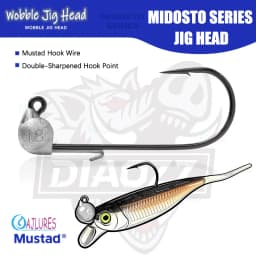 5Pcs Jig Head Hooks 0.9g 1.3g 1.8g 2.7g Midosto Series Wobble Mustad Hook Lead Jigs for Soft Lures for Bass Trout Fishing Tackle