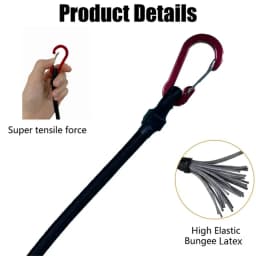 Heavy Duty 8mm Bungee Cords Latex Elastic Tie Strap With Aluminum Carabiner Hooks For Camping Tent Luggage Packing Ropes