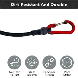 Heavy Duty 8mm Bungee Cords Latex Elastic Tie Strap With Aluminum Carabiner Hooks For Camping Tent Luggage Packing Ropes