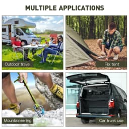 Heavy Duty 8mm Bungee Cords Latex Elastic Tie Strap With Aluminum Carabiner Hooks For Camping Tent Luggage Packing Ropes