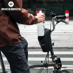 ROCKBROS Bicycle Front Bag 1.5L Water Bottle Bag Folding Bike Handlebar Bag MTB Road Riding Adjustable Large-caliber Cycling Bag