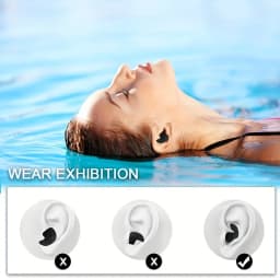 1 Pair Reusable Swimming Earplugs - Waterproof for Swimming Surfing Snorkeling Multi-Color Options