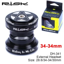 RISK MTB Road Bicycle Headset 44mm 34/41/41.8/49.7/50.6/55/56mm for Bike 28.6mm 1 1/8 Straight 1.25-1.5" 1 1/4-1/2 Tapered Fork