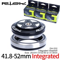 RISK MTB Road Bicycle Headset 44mm 34/41/41.8/49.7/50.6/55/56mm for Bike 28.6mm 1 1/8 Straight 1.25-1.5" 1 1/4-1/2 Tapered Fork