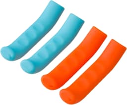 2 Pairs Silicone Brake Lever Covers for Bikes - Anti-Slip Handle Sleeves Fits Mountain & Road Bicycles Blue Orange Bicycle Grips