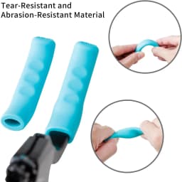 2 Pairs Silicone Brake Lever Covers for Bikes - Anti-Slip Handle Sleeves Fits Mountain & Road Bicycles Blue Orange Bicycle Grips