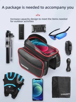 TOSUOD Mountain Bike Bag Front Handlerbar Bag Rainproof 6.2inch Mobile Phone Case Bicycle Top Tube Bag Cycling Accessories