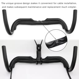KOCEVLO Carbon Gravel Handlebar Light Bent Racing Bicycle Internal Cables Road Handlebar 340/360/380/400/420mm