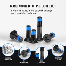 36Pcs Red Dot Screws Kit Stainless Steel M4 #6-32 Red Dot Sight Screws with T10 Head Blue Thread Locker for Reflex Sight Mount