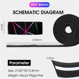 WEST BIKING Bicycle Handlebar Tape Soft EVA PU Bike Bar Tape Professional Cycling Damping Anti-Vibration Wrap With 2 Bar Plugs