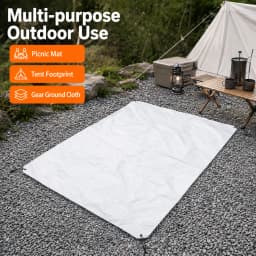 1056D Tyvek Camping Ground Sheet 55g/㎡ Ultralight Waterproof Tent Footprint Tear Resistant Foldable Picnic Mat with Guy Lines