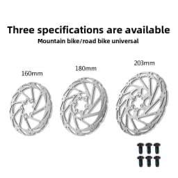 TEKTRO Disc Brake Rotor 6-Bolt TR160/TR180/TR203 160/180/203mm Stainless Steel Lightweight Dissipation Polygonal Design Screws