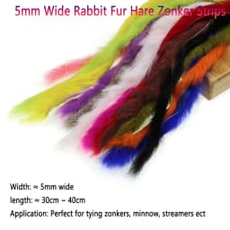2pcs 5mm Wide Rabbit Fur Hare Zonker Strips Fly Tying Material For Tying Zonkers Minnow Baitfsh Streamer Saltwater Fishing Lures