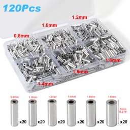 Fishing Aluminum Crimp Sleeves Oval Barrel Round Loop Sleeve Wire Leader Rigging Tackle Box Pesca Line Connectors 60-210Pcs Tube