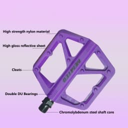 Ultralight Economy Model Double DU Bearing Bike Pedal Nylon Material Reflective Bright Strips MTB Road Bicycle Flat Pedals