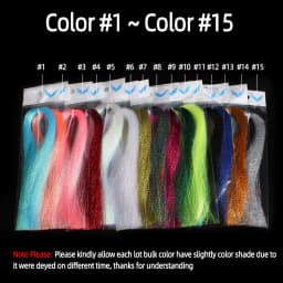 2Packs Twisted Holographic Flashabou Tinsel Fly Fishing Tying Crystal Flash for Baitfish Streamer Jig Hook Lure Making Material
