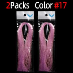 2Packs Twisted Holographic Flashabou Tinsel Fly Fishing Tying Crystal Flash for Baitfish Streamer Jig Hook Lure Making Material