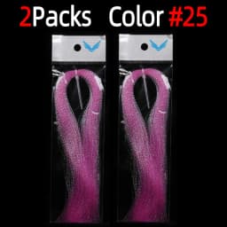 2Packs Twisted Holographic Flashabou Tinsel Fly Fishing Tying Crystal Flash for Baitfish Streamer Jig Hook Lure Making Material