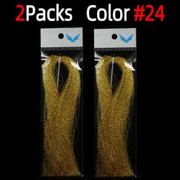 2Packs Twisted Holographic Flashabou Tinsel Fly Fishing Tying Crystal Flash for Baitfish Streamer Jig Hook Lure Making Material